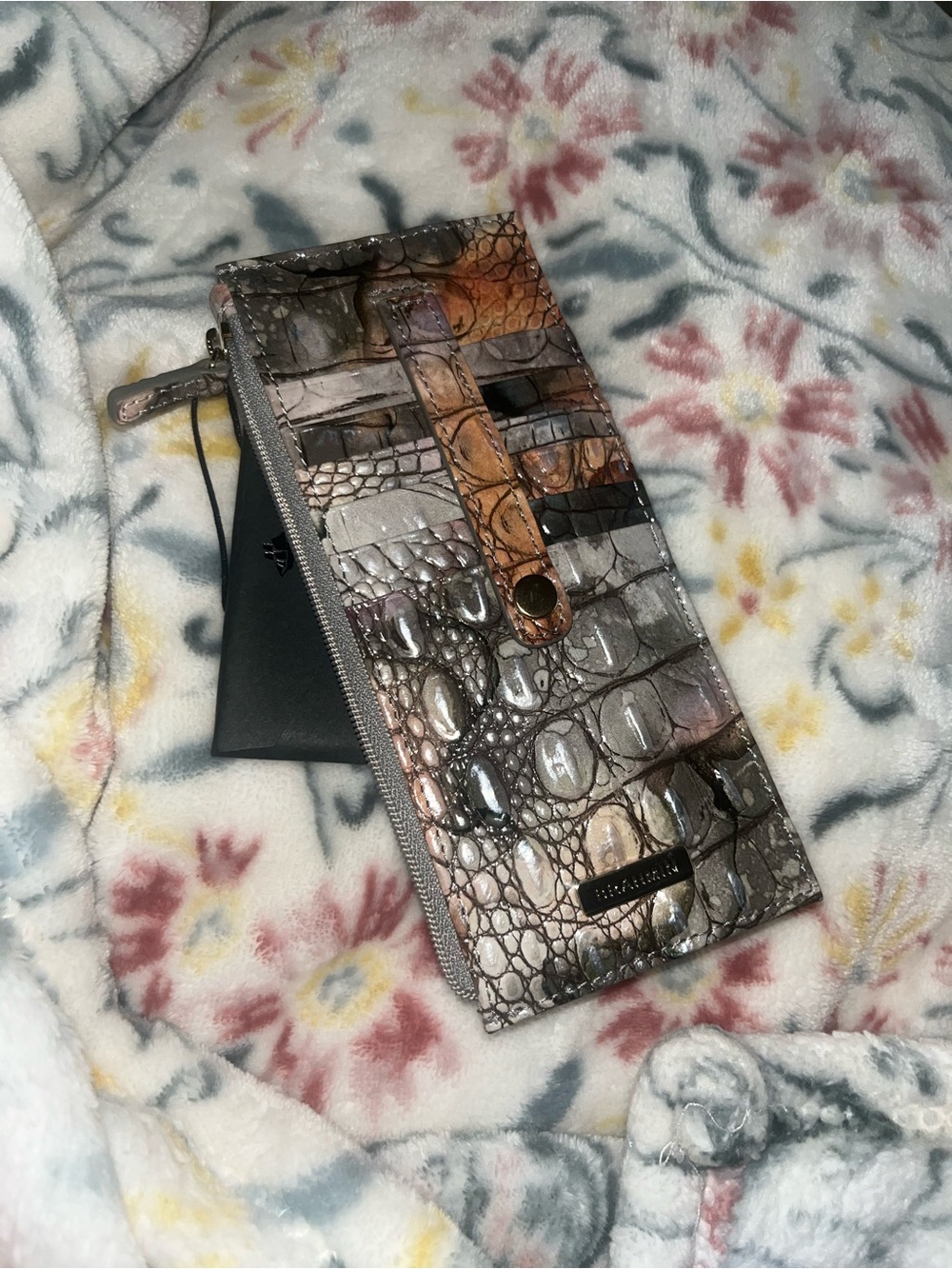Brahmin Croc-Embossed Multi-Tone Phone Wallet Very Rare